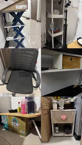 Edisi pindahan, kursi-meja-rak. Ambil semua 500k.