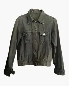 Jaket Semi Crop Hijau Army