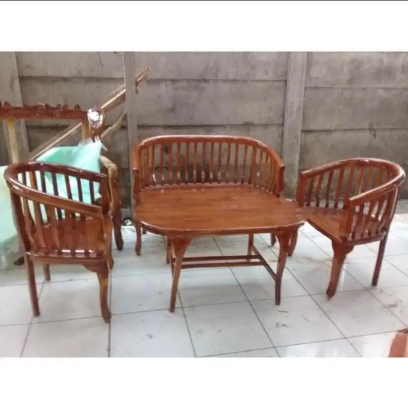 KURSI TERAS LENONG JATI SET