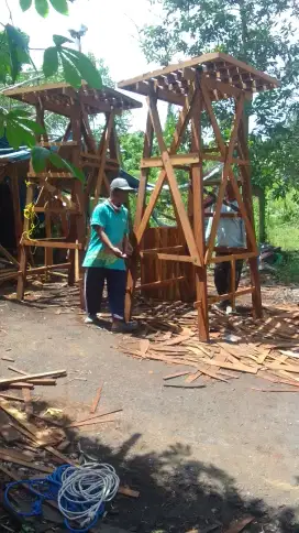 Tiang tandon full kayu Ulin