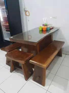 Meja Makan / Meja Kerja / Meja Kayu Trembesi Solid