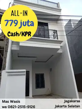 Dijual Rumah Baru Jakarta Selatan 2-lantai Plus Rooftop