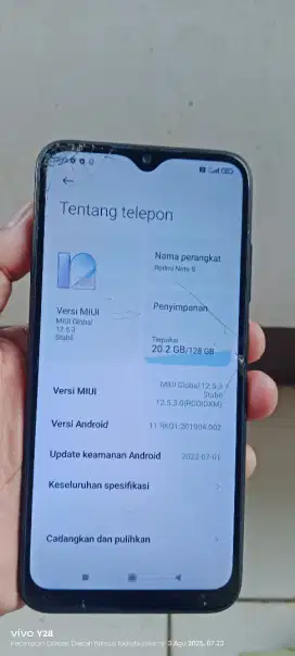Redmi not. 8. Resmi.  6/128.  Mnus retak sma fp of lain nya ok lah
