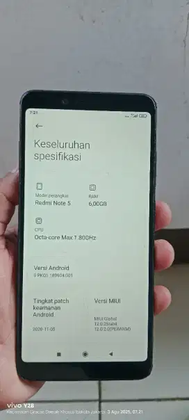 Redmi not. 5. Resmi. 6/64. MNUS BECDOR KURANG RAPET LAINNYA OK LAH