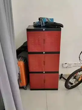 Lemari plastik 3 susun + kunci