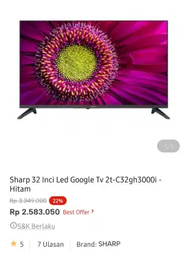 SHARP LED GOOGLE TV 32 2T-C32GH30001I