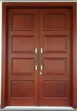 Pintu utama kayu jati minimlis