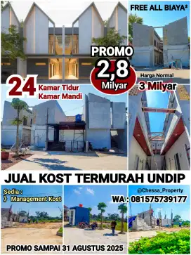 JUAL KOS UNDIP TEMBALANG 24KT 2.8MILYAR PROMO AGUSTUS