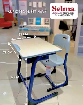 meja belajar set besi murah