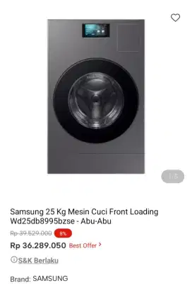 PROMO KREDIT SAMSUNG 25 KG MESIN CUCI FRONT LOADING