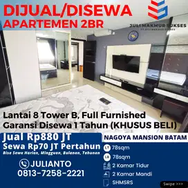 Dijual Apartemen Tipe 2BR Full Furnished di Nagoya Mansion Batam