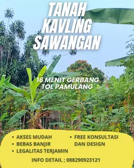 DIJUAL TANAH KAVLING SAWANGAN DEPOK, COCOK UNTUK HUNIAN