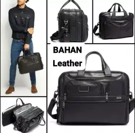 Tas Tumi Alpha Compact Expandable Organizer Laptop Brief Leather Black