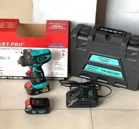 Mesin bor impact cordless baterai screw driver obeng NRT PRO Korea