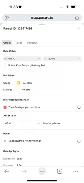 Dijual Tanah Luas 2 are dekat Pantai Pandawa Kutuh Bali