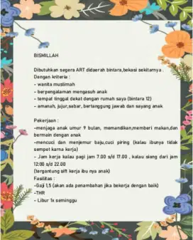 Dibutuhkan momong bayi