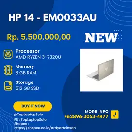 HP 14 - EM0033AU * AMD RYZEN 3-7320U * RAM 8 GB * SSD 512 GB