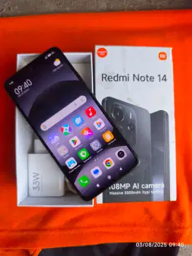 Redmi Note 14 4G 8/256 Fullset ori segel garansi On