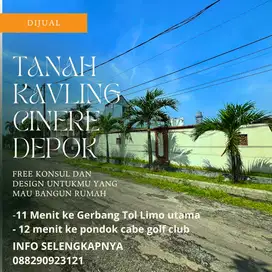 Jual Tanah Kavling Cinere Depok, 11 menit gerbang tol limo