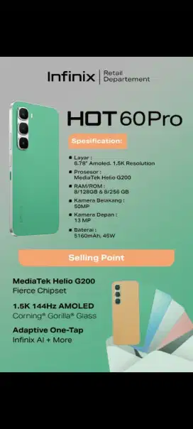New Infinix Hot 60 pro 8/257