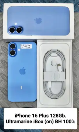 iPhone 16 Plus 128Gb. Ultramarine iBox (on) BH 100% Second