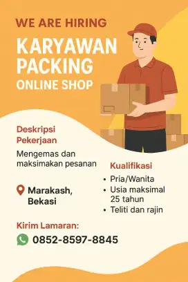 Karyawan packing online shop