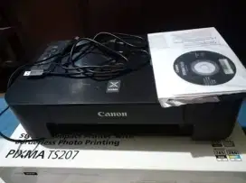 Printer Canon PIXMA TS207 - Printer bekas mulus, minus tinta