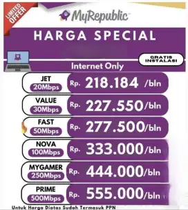 PROMO PASANG BARU WIFI MY REPUBLIC
