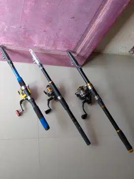 Joran Pancing 2.40 Meter dan Reel Besi 2000 Mewah Berkualitas