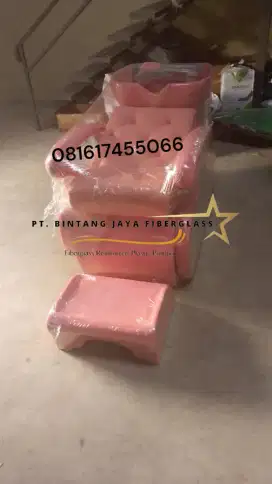 Kursi keramas jok kancing warna pink