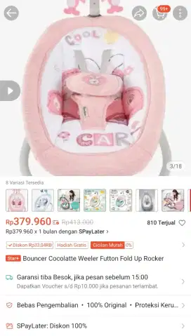 Baby Bouncer CocoLatte - pink