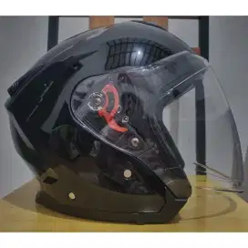 Helm smk gtj double visor size L lengkap box helm half face like new