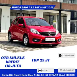 Km 38rb Honda Brio 1.2 E Satya AT 2018 Merah