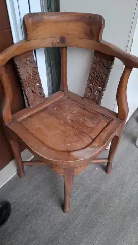 Jual 1 set 2 kursi 1 meja kayu jati