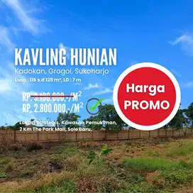 Kavling Murah Dekat Solo Baru – SHM, Lebar Depan 7 Meter