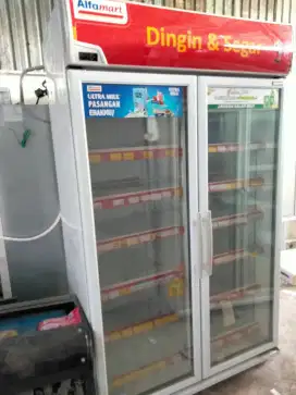 Showcase 2 pintu bekas indomaret Showcase 1000 liter second murah