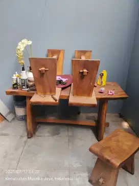 Meja Set Kayu Trembesi