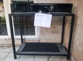 Rak akuarium dua susun+Talang kaca 100×50×90