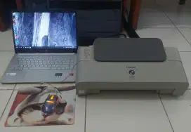 Laptop HP AMD Athlon Silver 3050U + Printer Canon Pixma