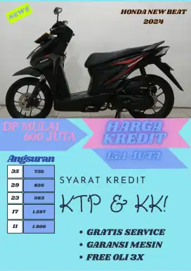 HONDA NEW BEAT 2024 bisa cash dan kredit
