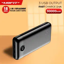 Power bank MOFIT M36 real capacity 30000mah + fast charging 2.4A