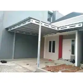 Pembuatan atap seperti kanopi atap rumah dan pagar