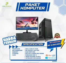 Paket komputer rakitan admin office i3 siap pakai