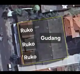 Jual strategis murah pinggir jalan gudang