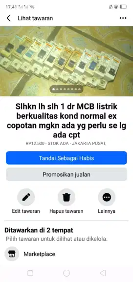 Slhkn plh slh 1 dr MCB listrik berkualitas kond normal ex bgkaran rmh