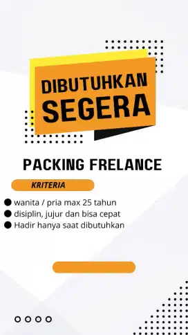 Lowongan packing freelance