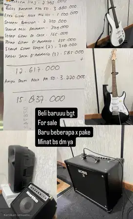 Dijual alat studio musik