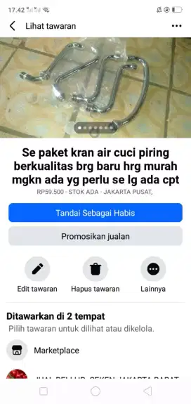 Se paket kelengkapan kran cuci piring brg baru hrg murah cpt dpt yah