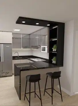 Custom Interior Kitchen Set, Backdrop TV, Lemari, Wardrobe, Kitchenset