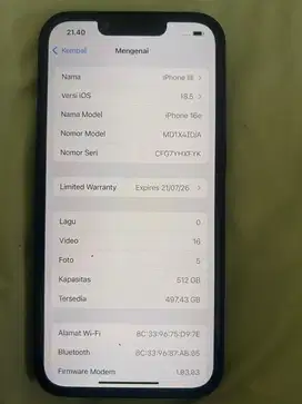 Iphone 16e 512gb ibox